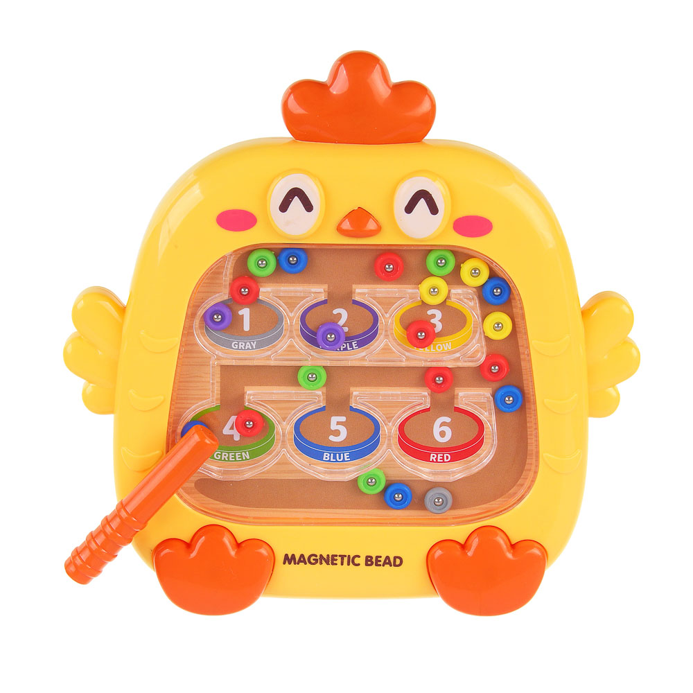 Развивающая магнитная игрушка "Цыпленок", ИГРОЛЕНД, ABS, арт.№ 262-549