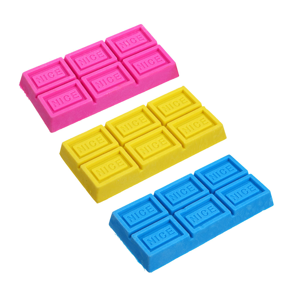 Ластик фигурный в форме шоколадки, 8х4х1см, ТПР, 3 дизайна, арт.№ 607-068