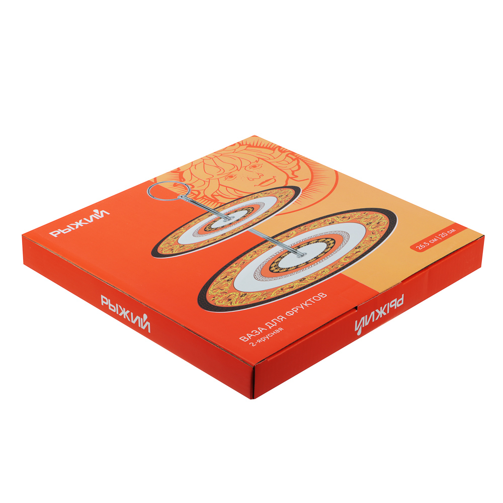 Рыжий Ваза для фруктов 2-х ярусная, 20см, 26,5см, фарфор, подарочная упаковка, арт.№ 802-540