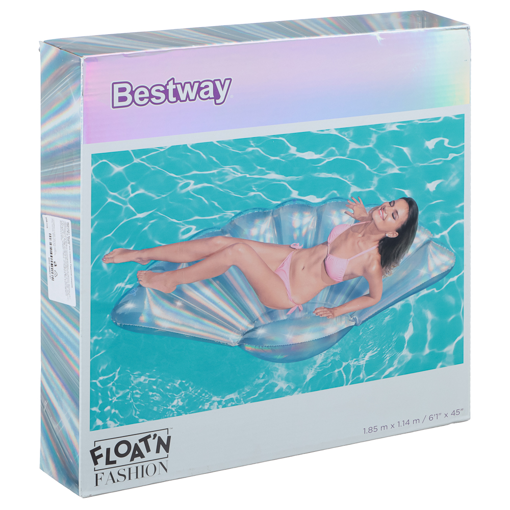 BESTWAY Матрас для плавания Радужная ракушка, 185x114см, 43414, арт.№ 036-025