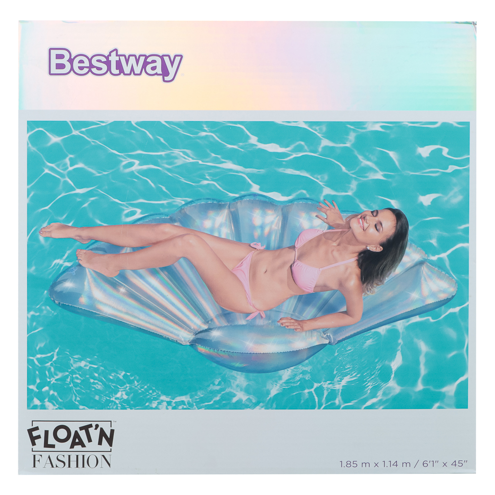 BESTWAY Матрас для плавания Радужная ракушка, 185x114см, 43414, арт.№ 036-025