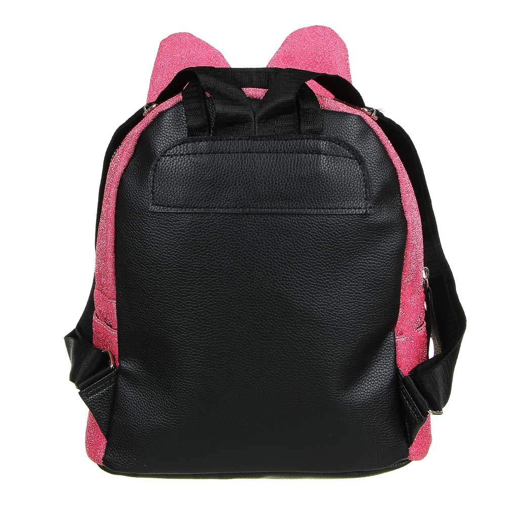 Мини-рюкзак 30x28x12см, 1 отд., 3карм., аппликация, ПЭ с блестками, отд.иск.кожей, брелок, красный, арт.№ 254-541