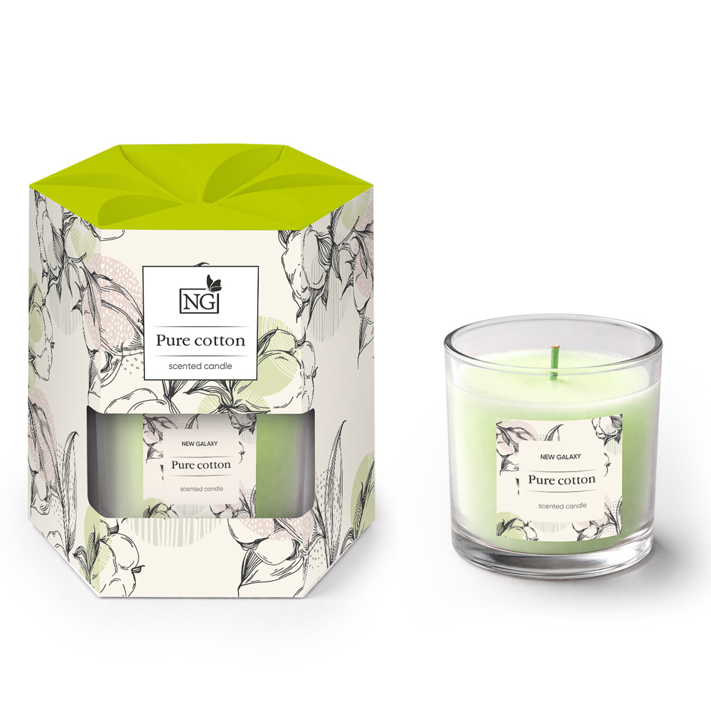 Свеча ароматизированная тм NEW GALAXY 45г., pure cotton , vanilla coconut,mixed berries,Pink flowers, арт.№ 778-332