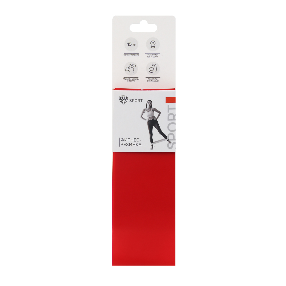 Фитнес-резинка тм BY SPORT, 15кг, 30х5х0,07см, латекс, арт.№ 093-039
