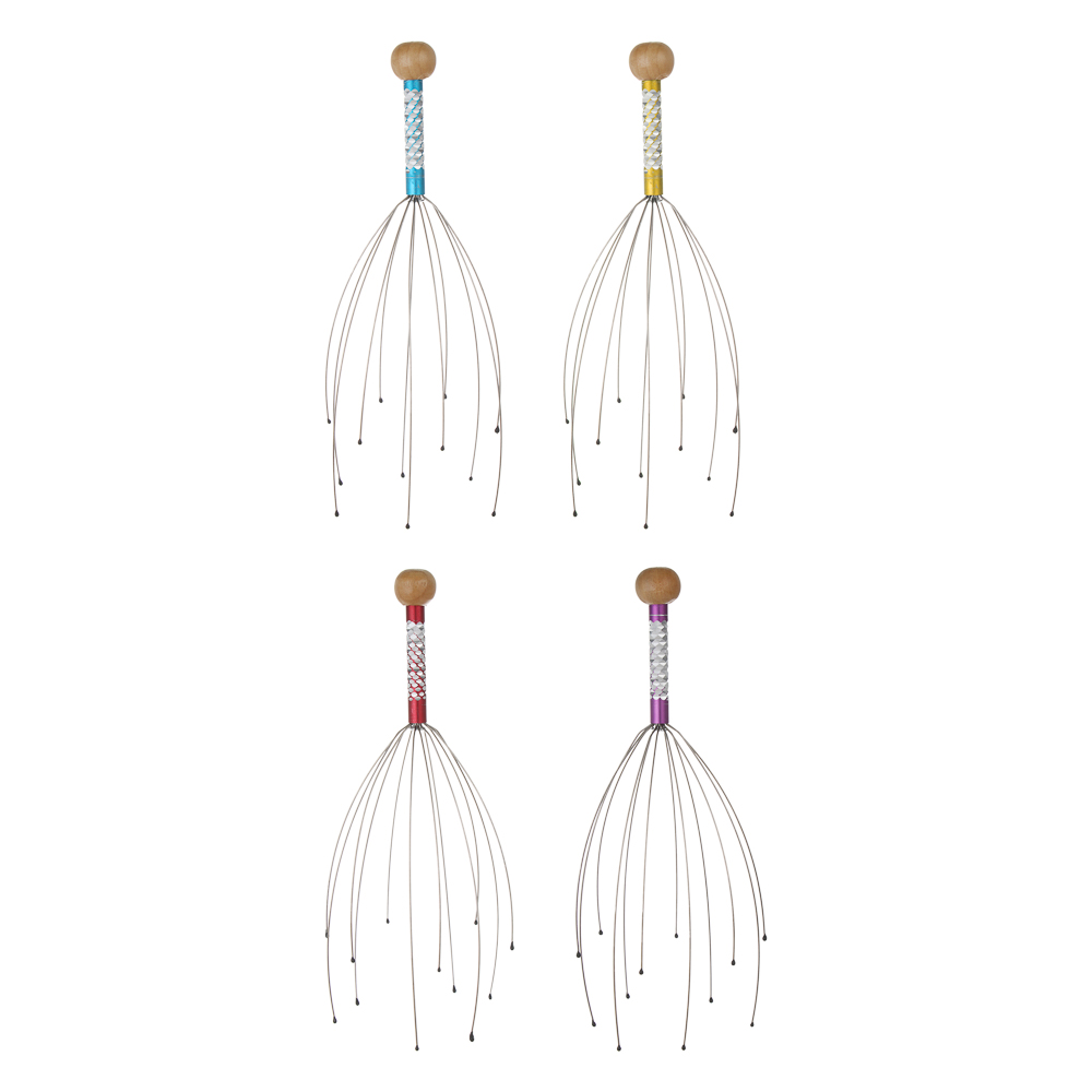 Массажер тм BY SPORT, 22см, металл, дерево, 4 цвета, арт.№ 192-118