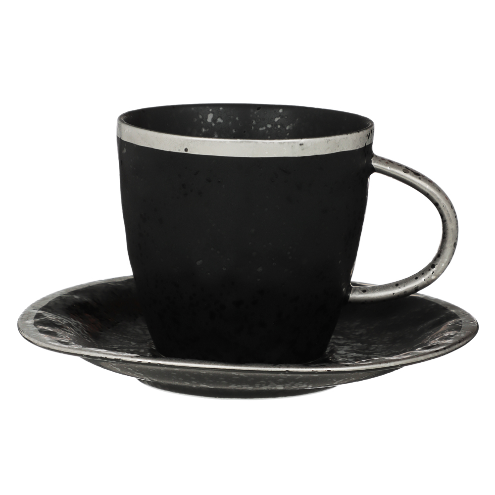 MILLIMI Романс Набор чайный 2 пр., 250мл, 15см, фарфор, чёрный, арт.№ 802-530