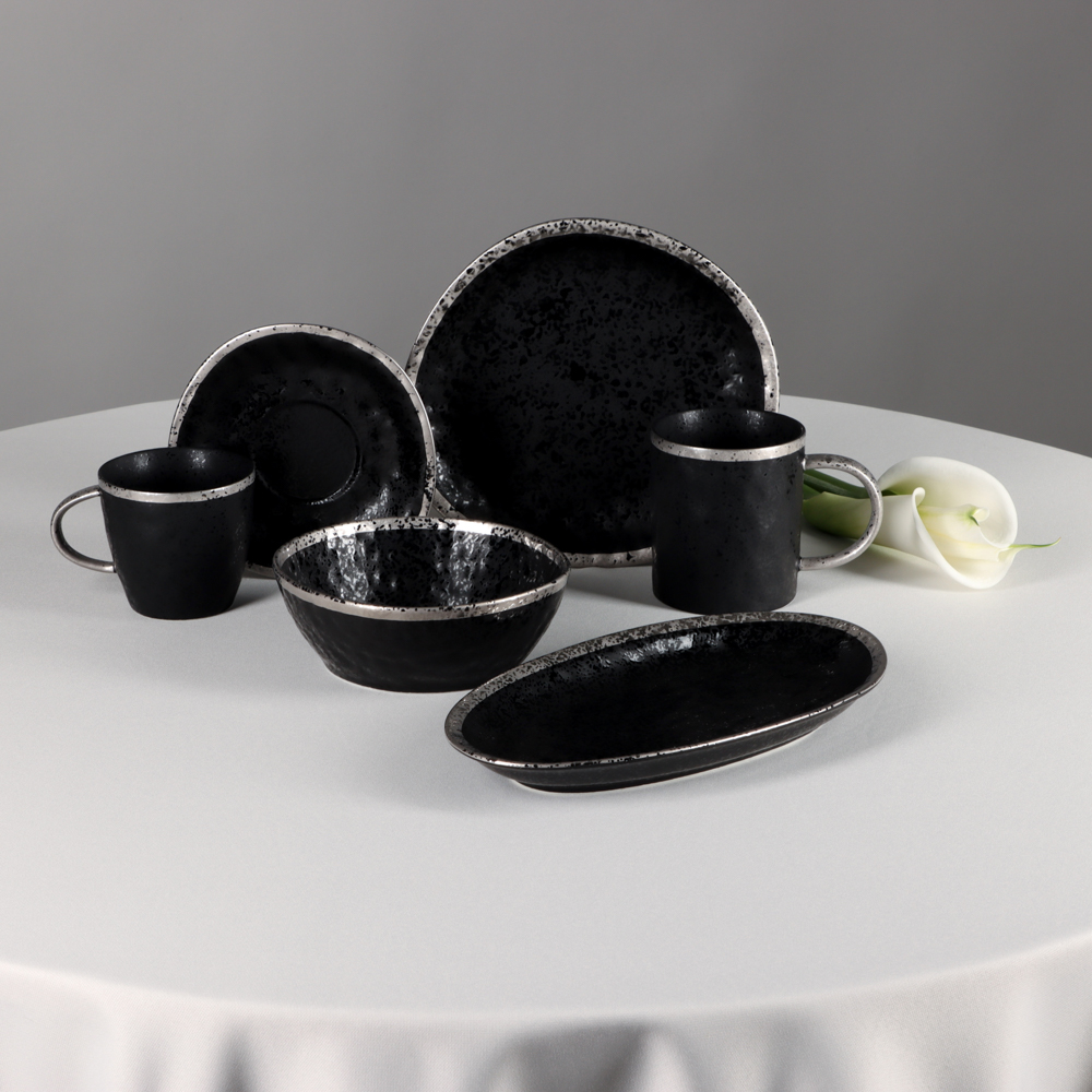 MILLIMI Романс Набор чайный 2 пр., 250мл, 15см, фарфор, чёрный, арт.№ 802-530