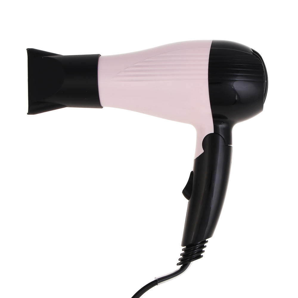 LEBEN Фен для волос, складной, 1000 Вт, 2 скорости, розовый, концентратор, арт.№ 259-227