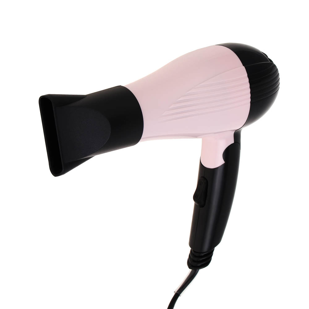 LEBEN Фен для волос, складной, 1000 Вт, 2 скорости, розовый, концентратор, арт.№ 259-227