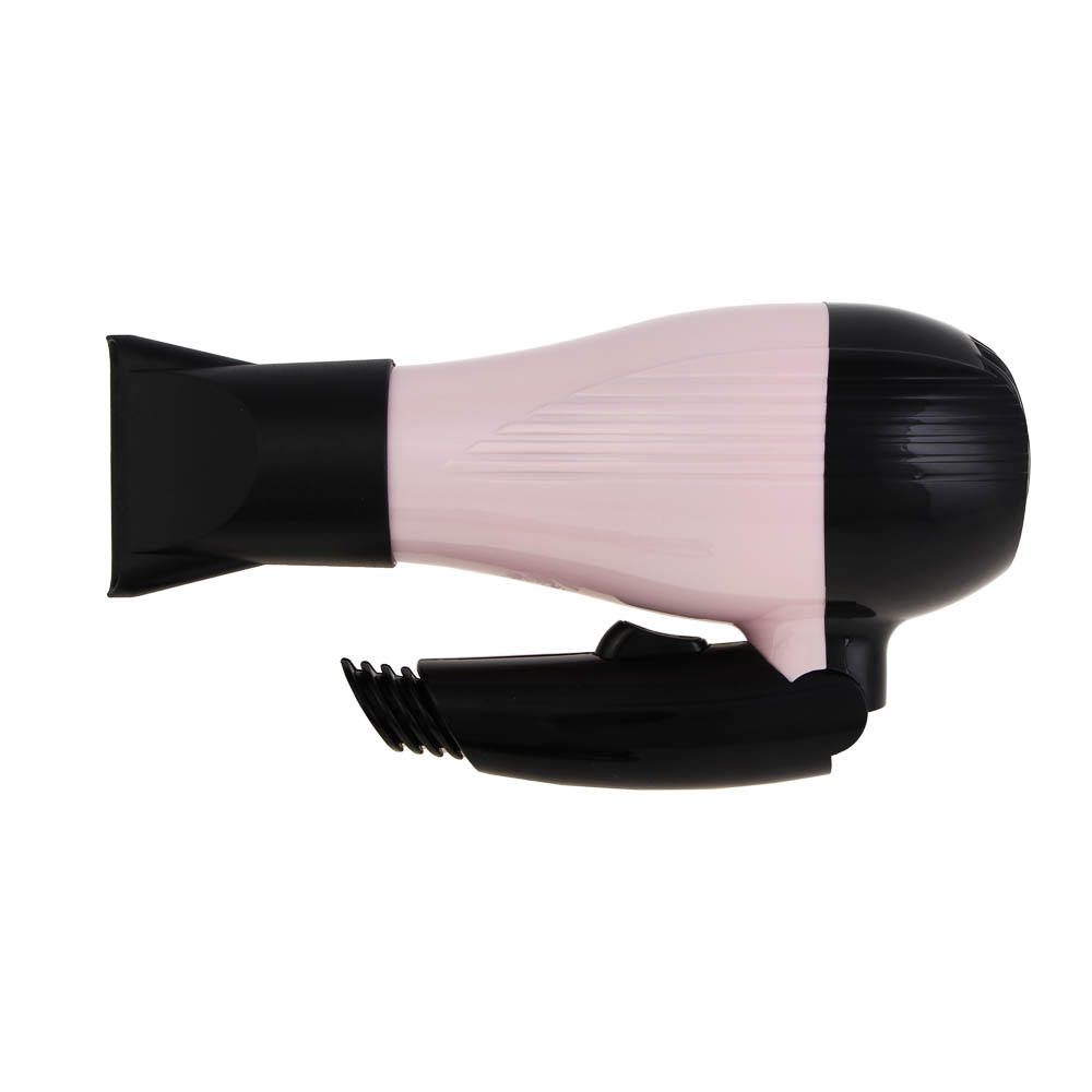 LEBEN Фен для волос, складной, 1000 Вт, 2 скорости, розовый, концентратор, арт.№ 259-227