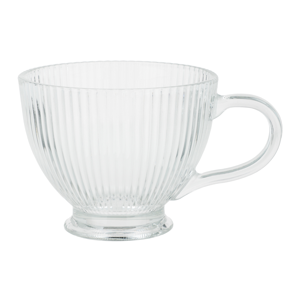 MILLIMI Кружка с рельефным узором на ножке, 420мл, стекло, арт.№ 806-175