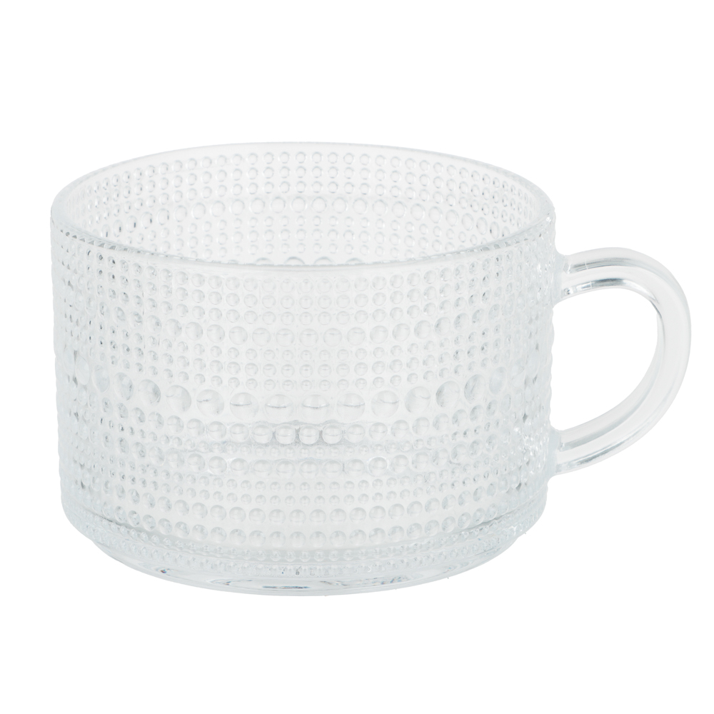 MILLIMI Кружка с рельефным узором, 380мл, стекло, арт.№ 806-176