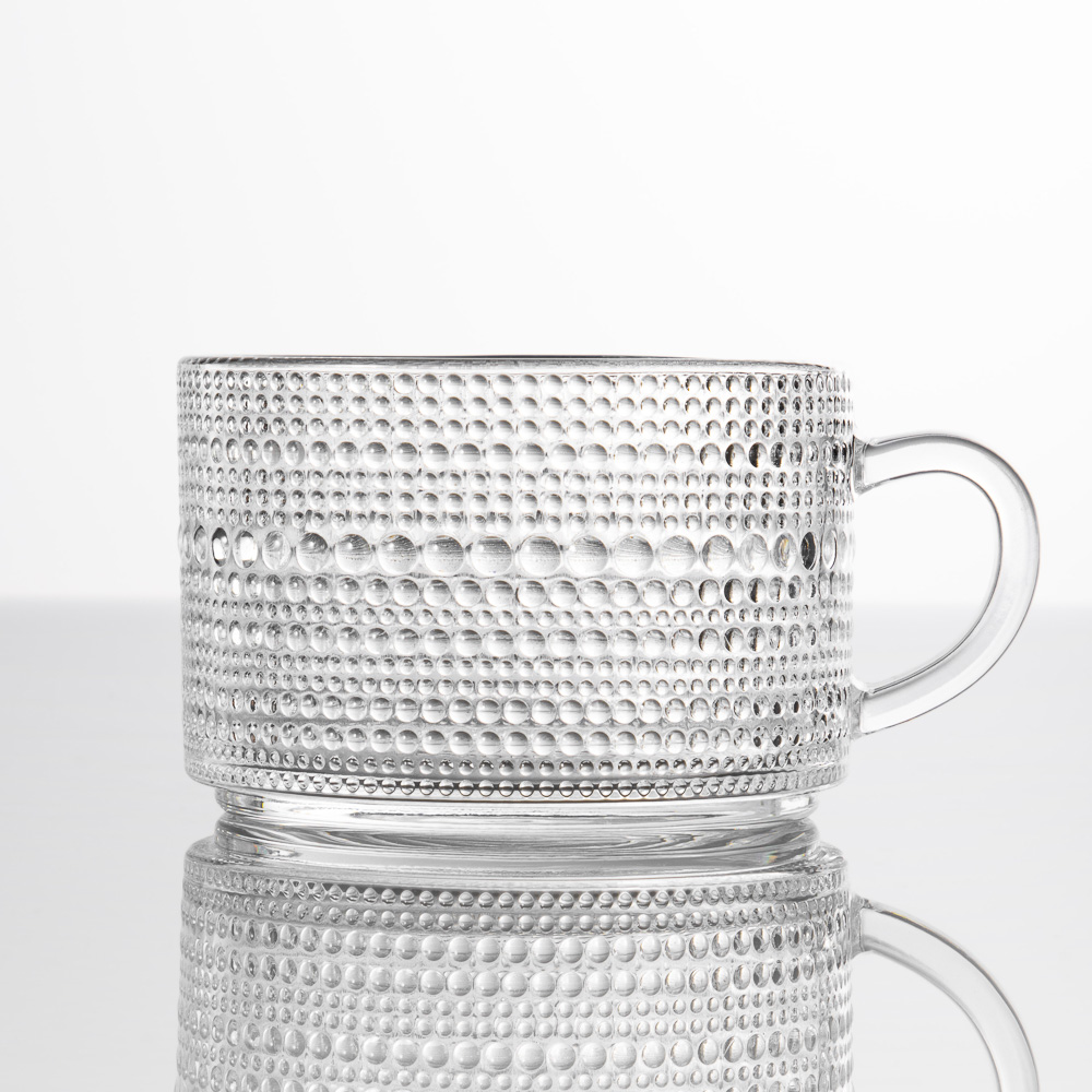MILLIMI Кружка с рельефным узором, 380мл, стекло, арт.№ 806-176