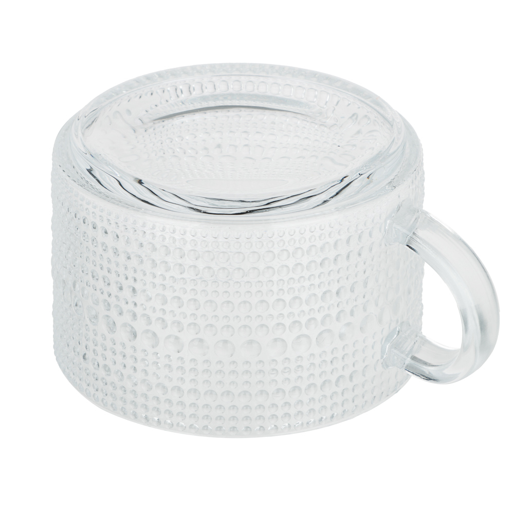 MILLIMI Кружка с рельефным узором, 380мл, стекло, арт.№ 806-176