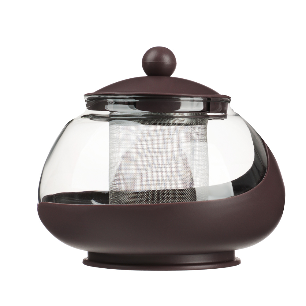 VETTA Чайник заварочный 750мл, овальный,  ситечко из нержавеющей стали, стекло, полипропилен, арт.№ 850-704