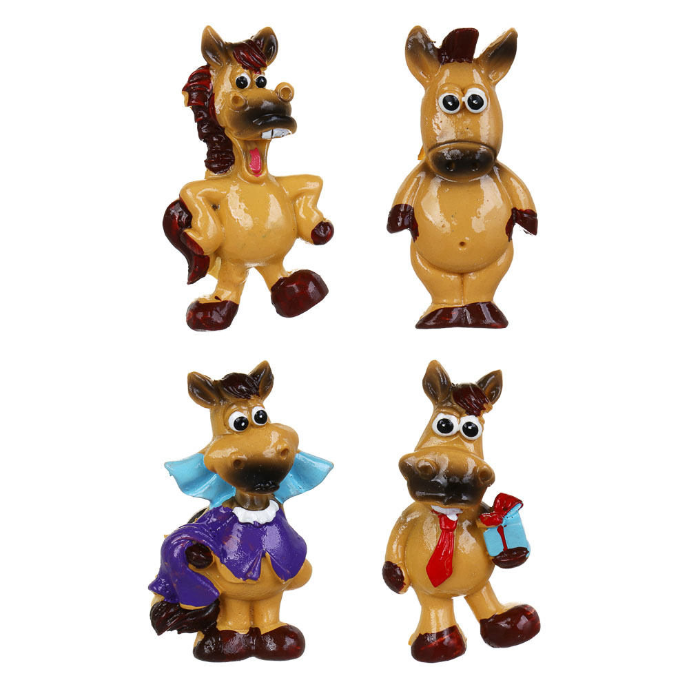 СНОУ БУМ Магнит Лошадь 6 см, полистоун, 4 дизайна, арт.№ 705-036