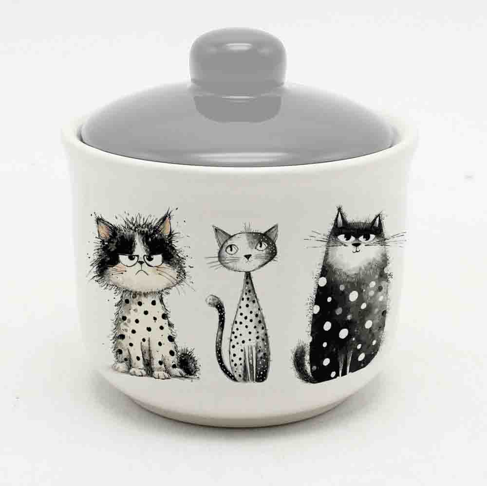 Сахарница тм MILLIMI, 350мл, Коты, керамика, арт.№ 824-350