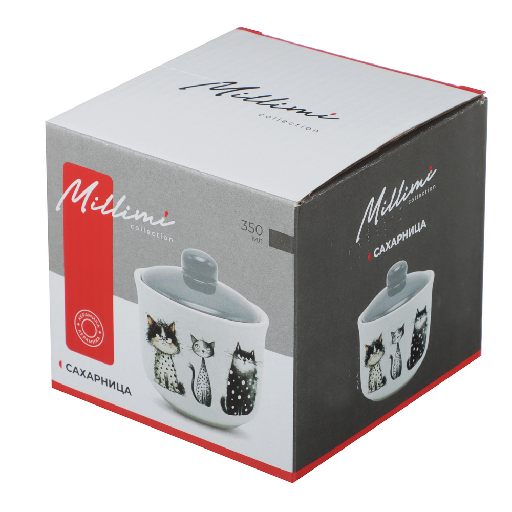 Сахарница тм MILLIMI, 350мл, Коты, керамика, арт.№ 824-350