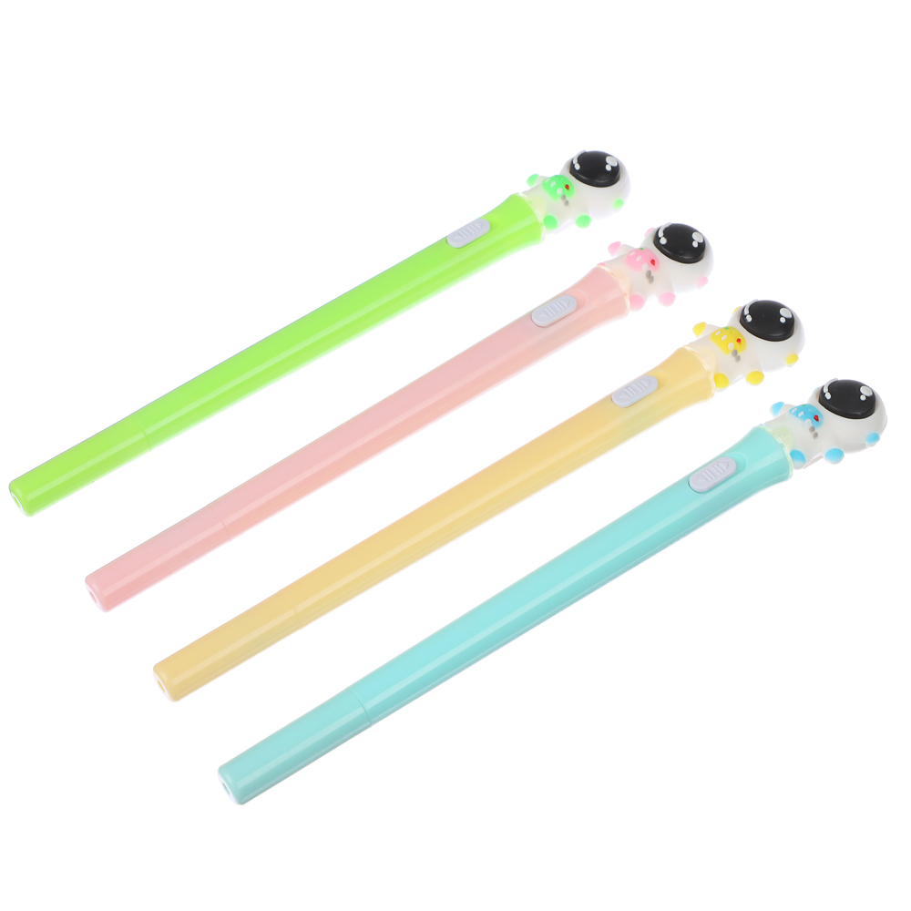 Ручка шариковая синяя, со светящейся фигуркой в форме космонавта, 4 цв.корп, 17,5см,пластик, арт.№ 591-154