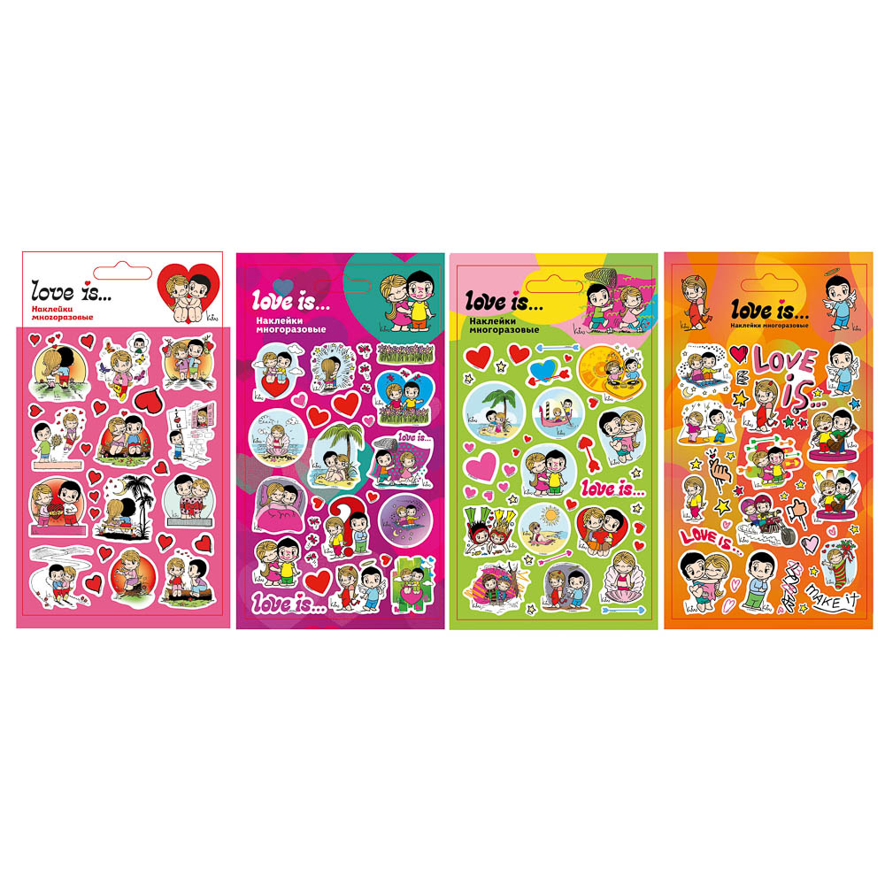 Наклейки объемные 11х20см Love is, арт.№ 503-575