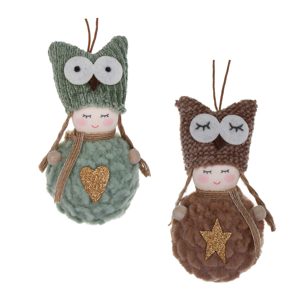 СНОУ БУМ Сувенир елочный Ангелочек 10 см, полиэстер, 2 вида, арт.№ 397-471