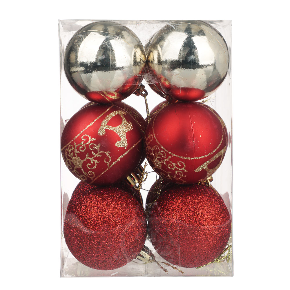 СНОУ БУМ Набор шаров 6 см, 18 шт, пластик, глиттер, 26-101, арт.№ 309-065