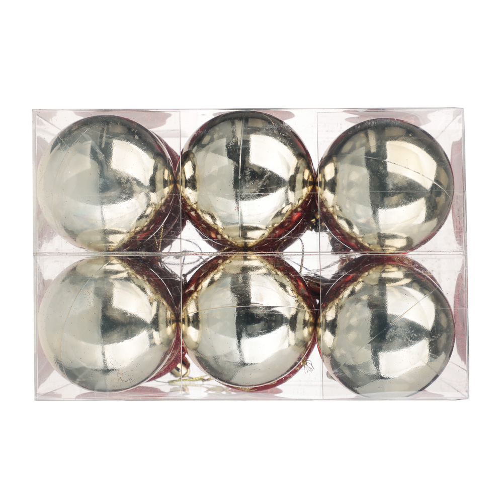 СНОУ БУМ Набор шаров 6 см, 18 шт, пластик, глиттер, 26-101, арт.№ 309-065