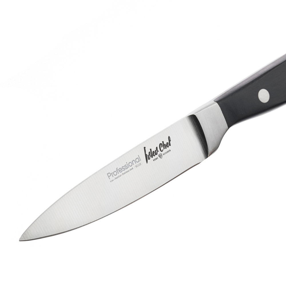Ivlev Chef Profi Нож кухонный овощной 9см с прямым лезвием, кованый, нерж.сталь 5Cr15, арт.№ 803-001