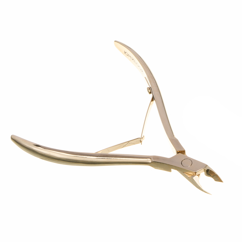 ЮНИLOOK Кусачки для кутикулы "ULTRA" 11 см, длина лезвий - 6 мм, цвет золото, сталь, арт.№ 305-454