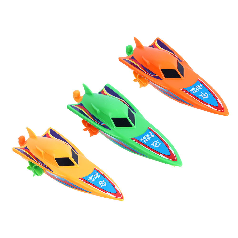 ИГРОЛЕНД Катер заводной с мотором на воде, PP, 21х5х7см, арт.№ 199-041