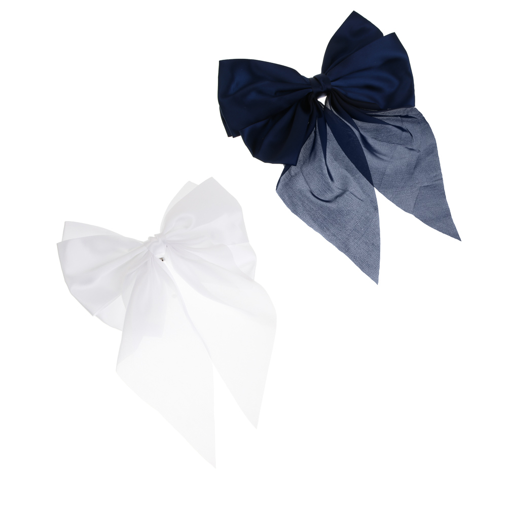 Бант атласный на заколке ЮНИLOOK, 18 см, 2 цвета, текстиль, арт.№ 322-322