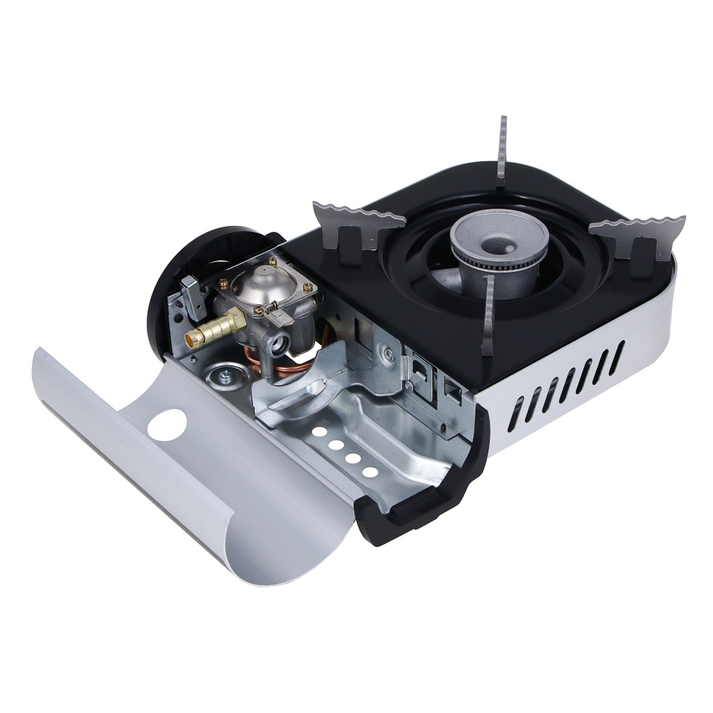 Плитка газ. с цанг. захватом тм ЕРМАК, переходник, кейс, алюминий, 25х20х7,7см, арт.№ 116-060