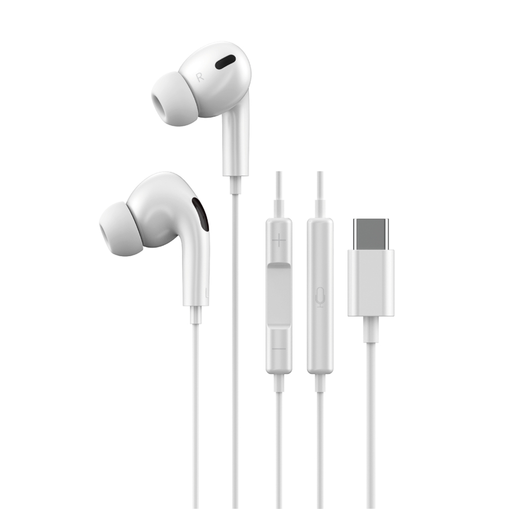 Наушники проводные внутриканальные с микрофоном BY Space Connect PRO, TYPE-C, 120см, белый, арт.№ 410-157