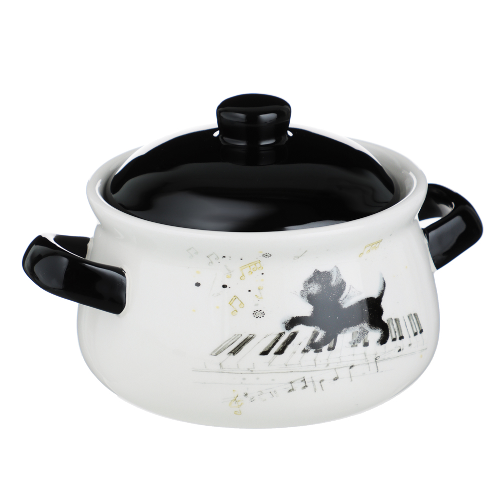 MILLIMI Котейка Горшочек для запекания, 500мл, 17х12х10,5см, керамика, арт.№ 824-123