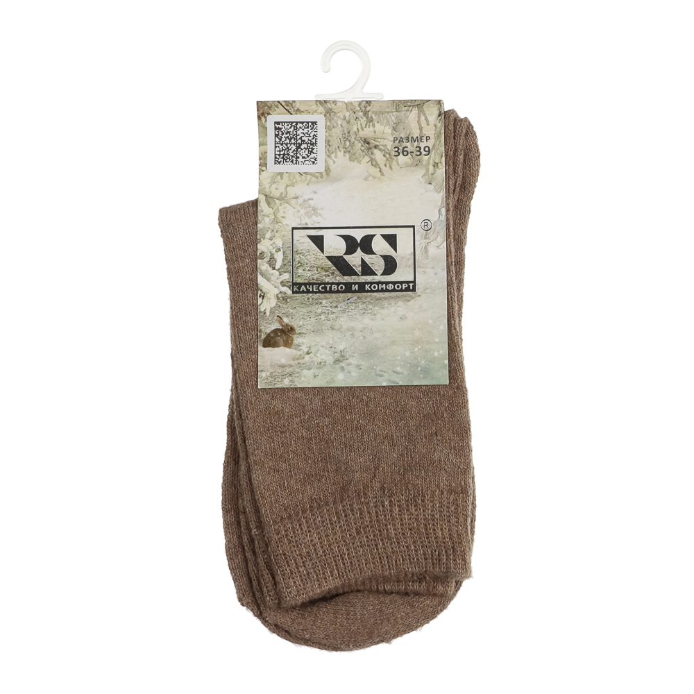Носки женские "полушерсть" гладкие, тм RS, 65% полушерсть, 15% акрил, 10% спандекс, 10% эл, р. 36-39, арт.№ 019-511