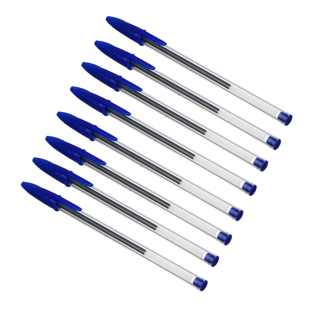 Набор ручек шариковых 8 штук, синие, наконечник 1,0 мм, арт.№ 627-162