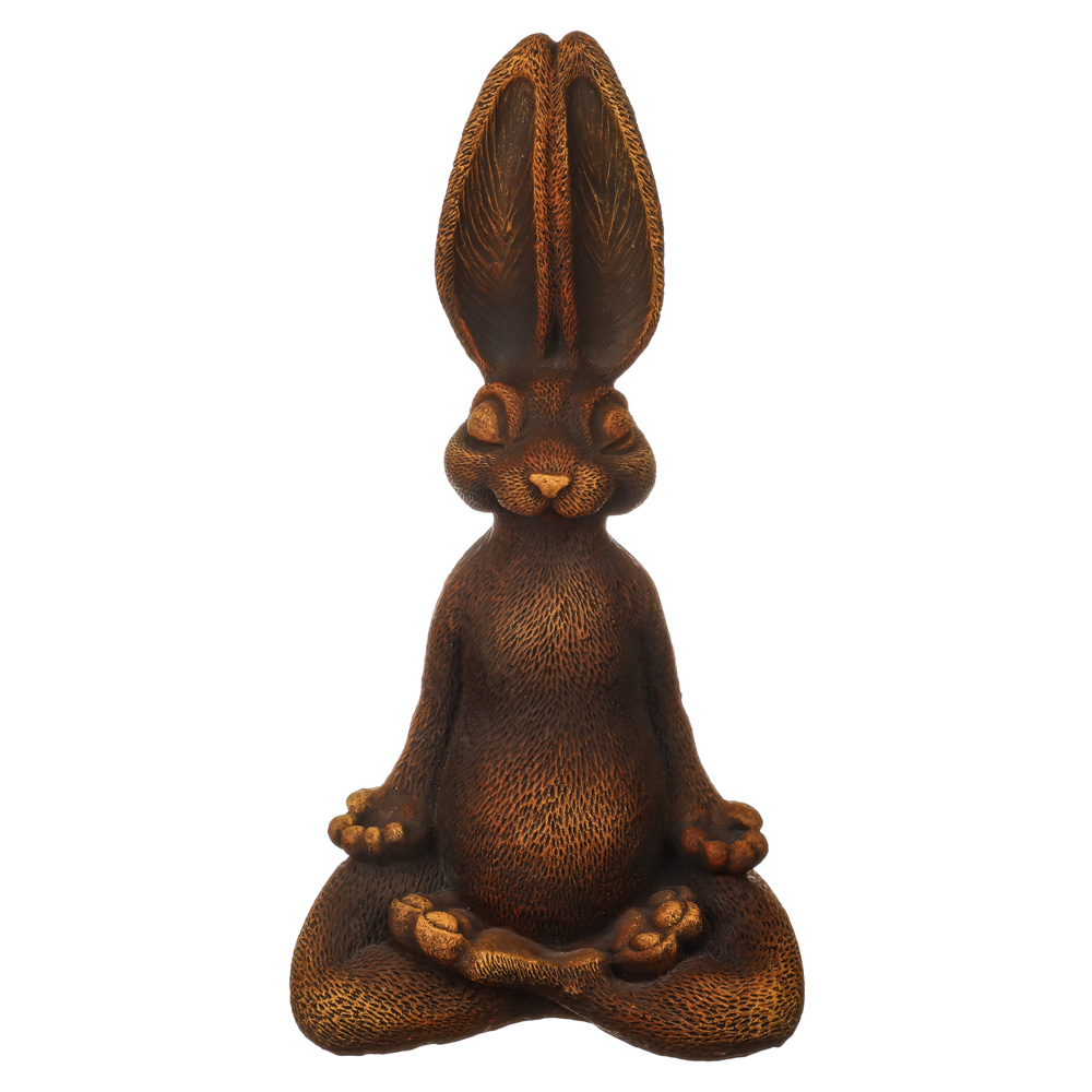 Фигура садовая "Зайка ДЗЕН" трюфельный 44см, полистоун, арт.№ 162-247