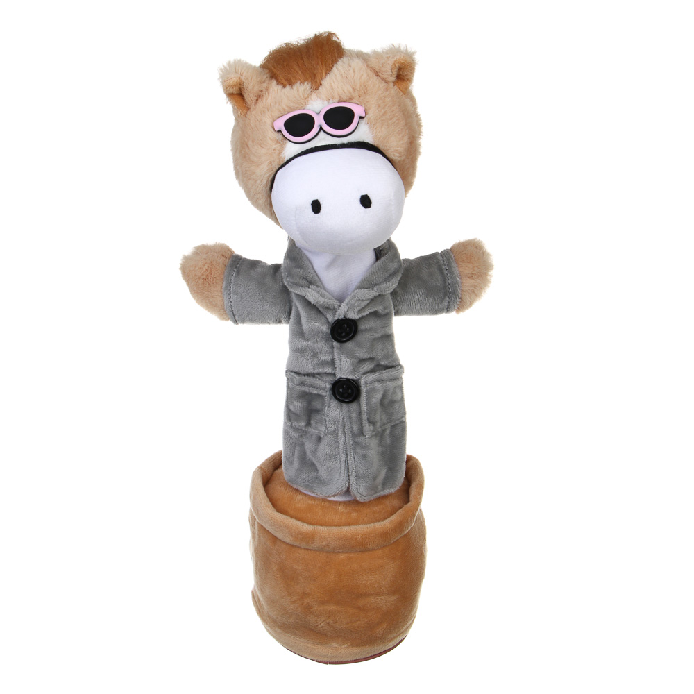 ИГРОЛЕНД Игрушка музыкальная повторюшка "Конь в пальто", звук, пласт., полиэстер, 3хАА, 32см, арт.№ 264-922