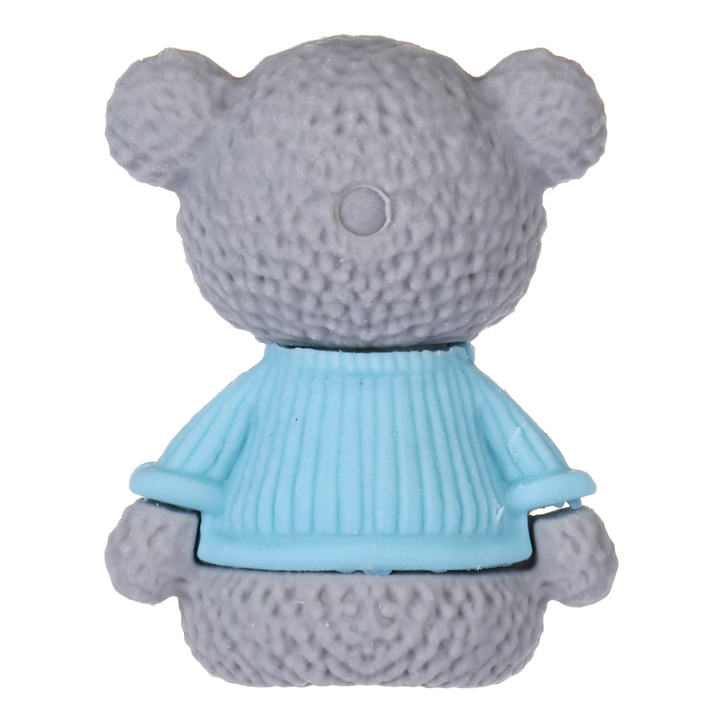 Ластик фигурный в форме медвежонка, 3,9х3х1,6см, ТПР, 3 дизайна, арт.№ 607-074