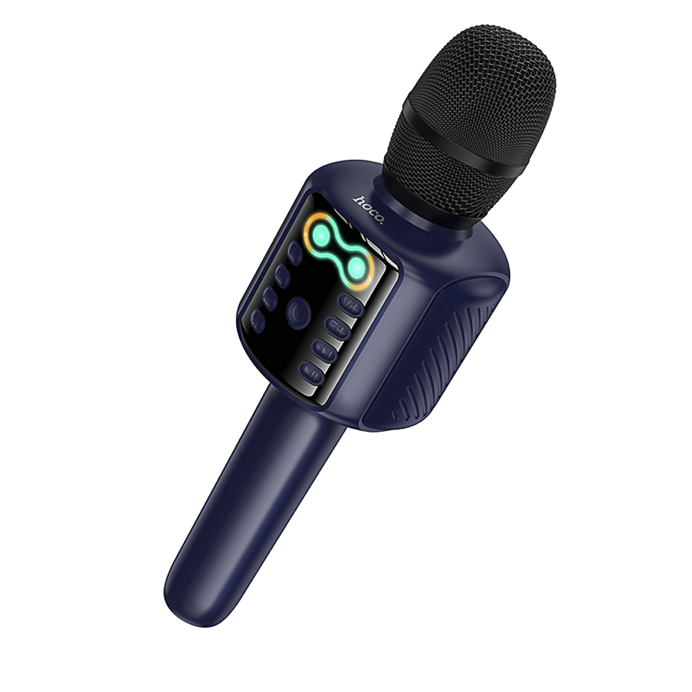 Микрофон беспроводной hoco. модель L24, 1200мАч, BT5.4, AUX, USB-A, Miscro-SD, синий, арт.№ 443-202