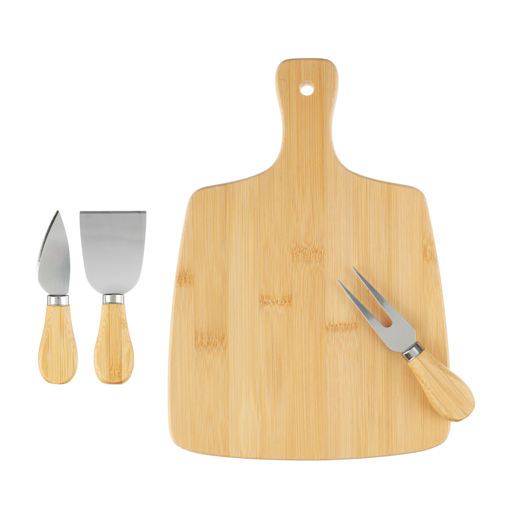 SATOSHI Доска сервировочная для сыра с приборами, бамбук, 28х20х3.8см, арт.№ 851-225