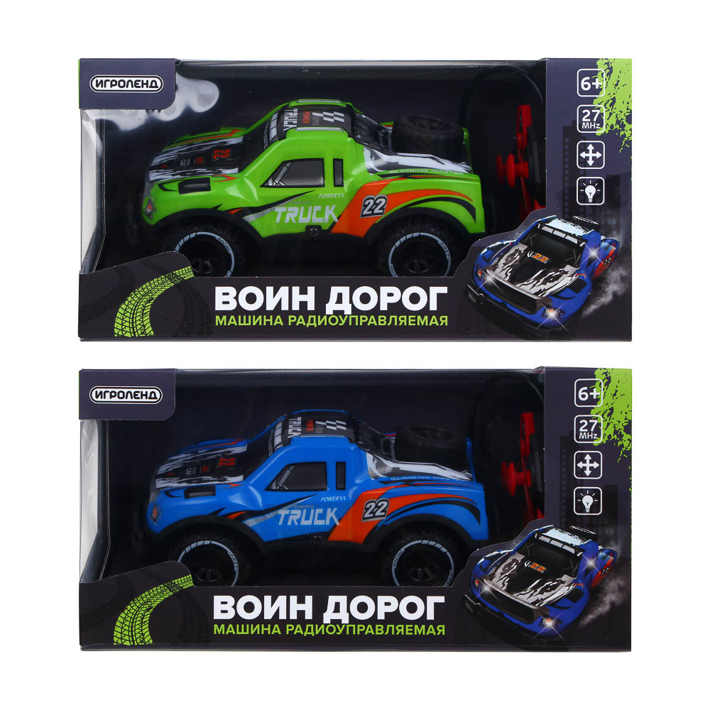 ИГРОЛЕНД Машина на РУ "Воин Дорог", 4-канальн.пульт, свет, 5хАА, PVC, ABS, TRP, 33х17х11см, 2 диз, арт.№ 293-225