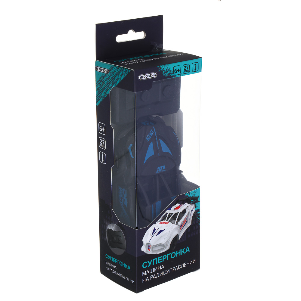 ИГРОЛЕНД Машина "Супергонка" на радиоуправлении, 2-канальный пульт, PP, 4хАА, 7,3x4x18,3 см, 4 диз, арт.№ 293-228