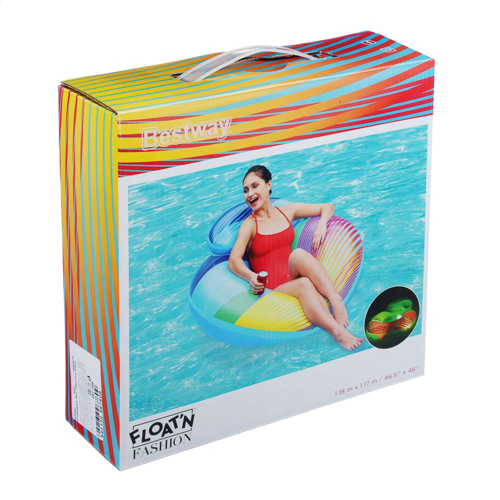 BESTWAY Круг для плавания, 118x117см, ПВХ, светодиодный, 43252, арт.№ 091-108