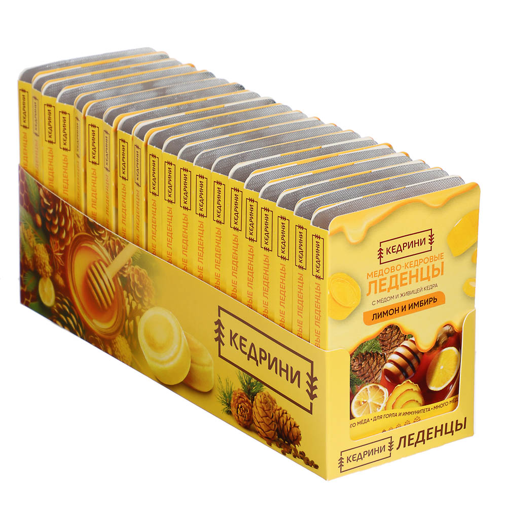 Леденцы кедровые с медом "Радоград", в ассортименте, блистер, 6 шт., арт.№ 015-009