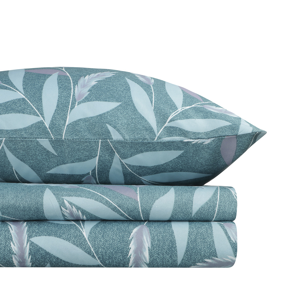 PROVANCE Нэви Комплект постельного белья 2 (4 предмета), микросатин, листья, арт.№ 421-374
