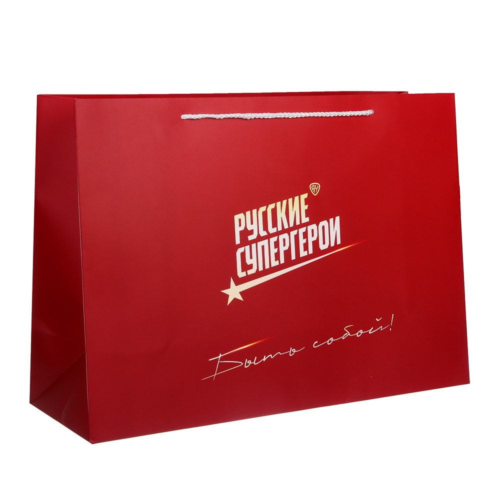 Пакет подарочный бумажный тм BY Русские Супергерои, 42x30x15 см, 16 +, арт.№ 507-524