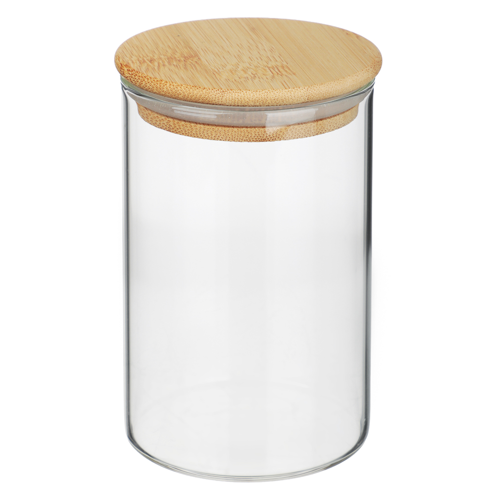 Банка для сыпучих продуктов, стекло, бамбук.крышка, 300мл, арт.№ 828-355