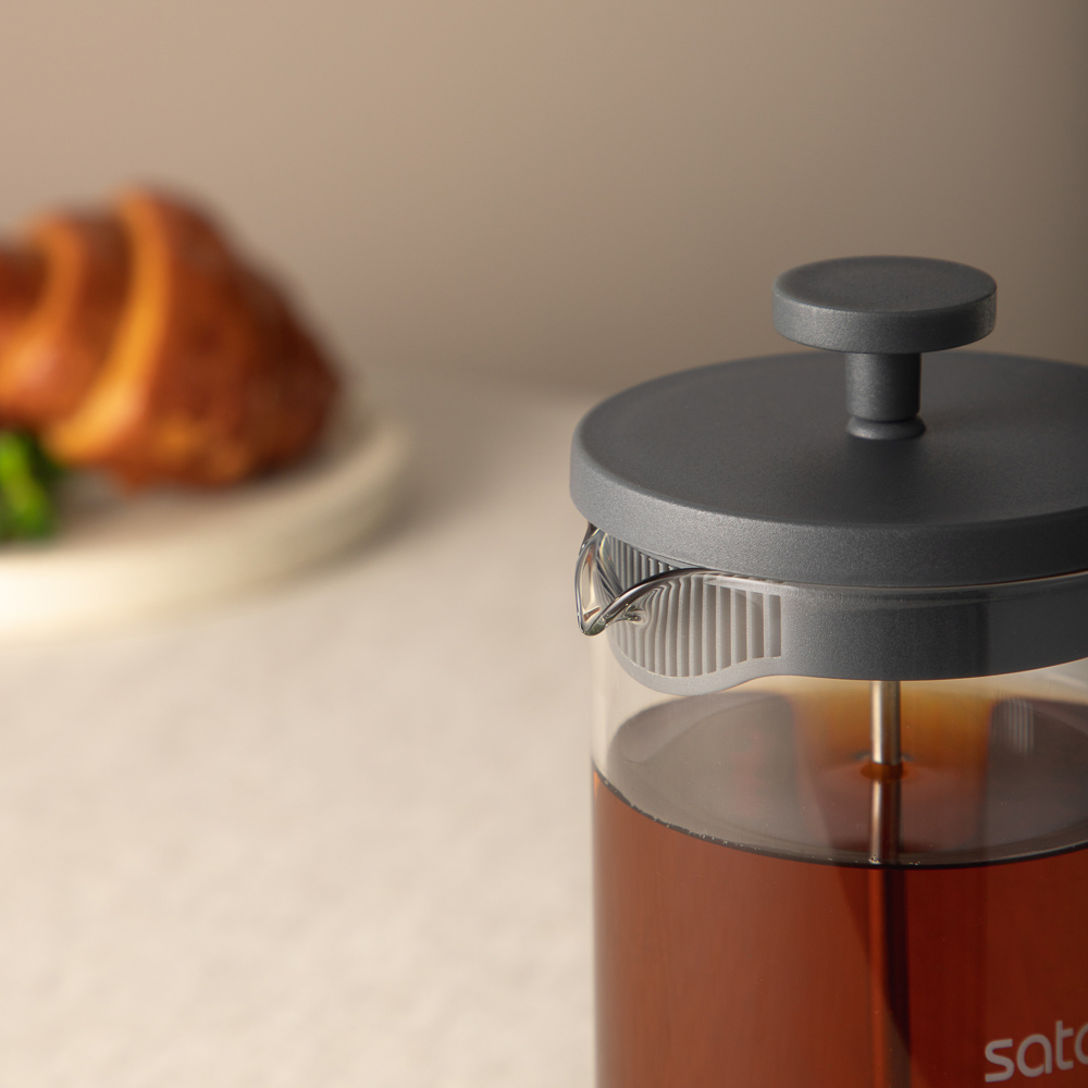 SATOSHI Фавьер серый Френч-пресс 600мл, жаропрочное стекло, арт.№ 850-250