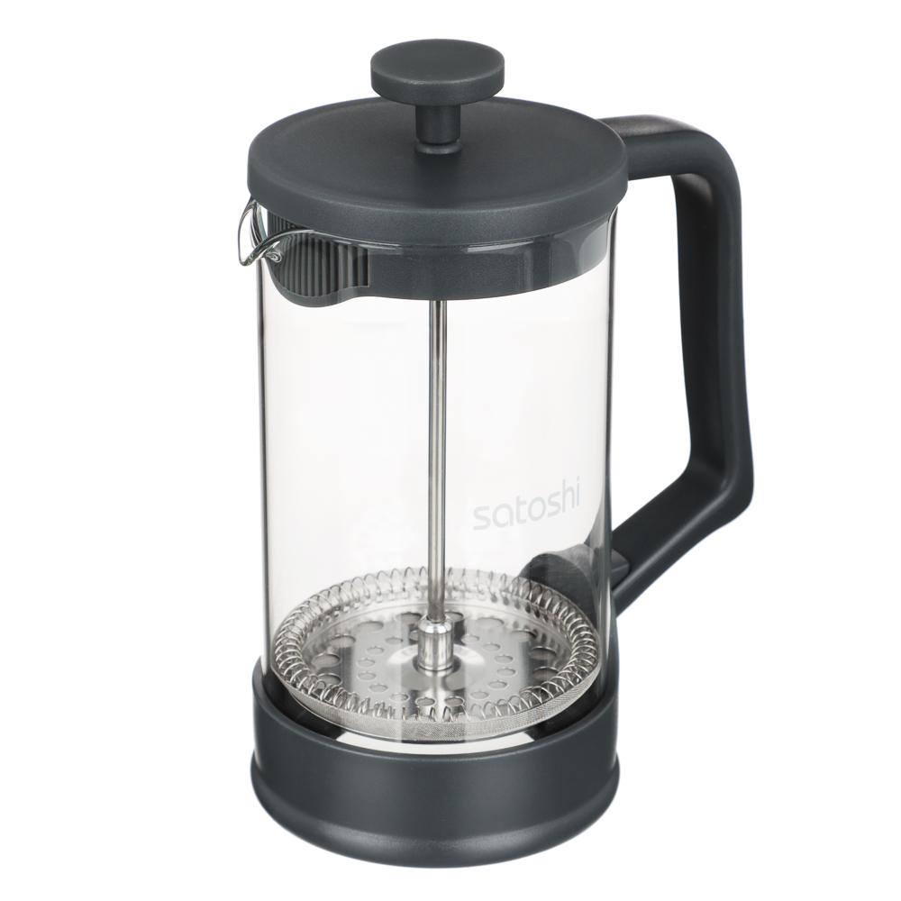 SATOSHI Фавьер серый Френч-пресс 600мл, жаропрочное стекло, арт.№ 850-250